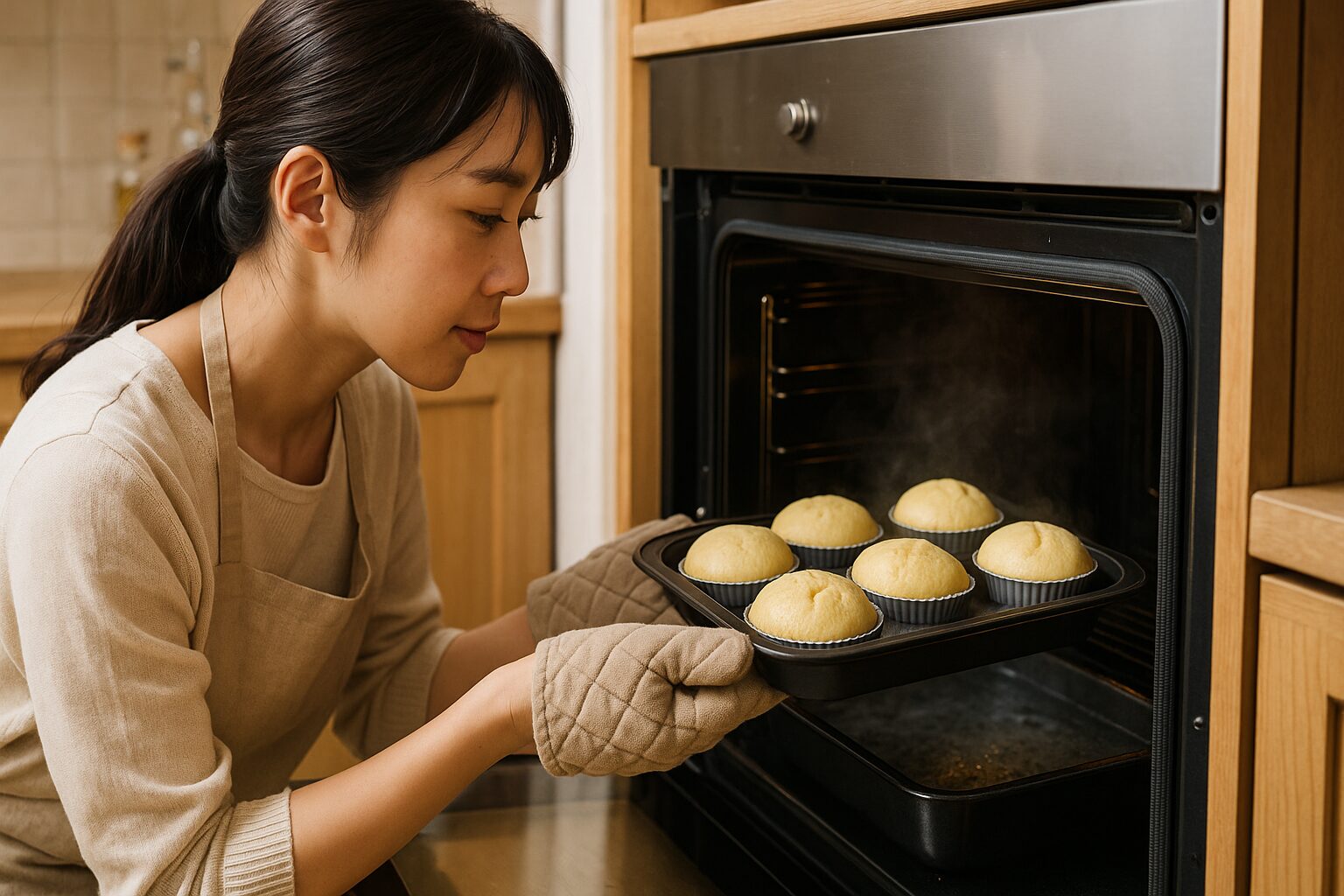 蒸しパンをオーブンの湯煎焼きでふっくら仕上げる｜基本と失敗しないコツ