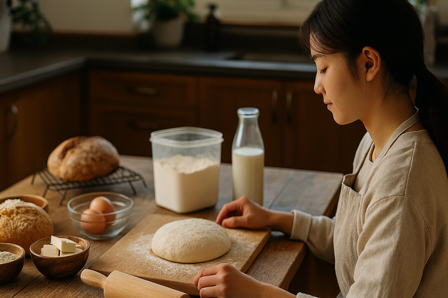 パン作り 材料 おすすめ 強力粉と酵母の並び