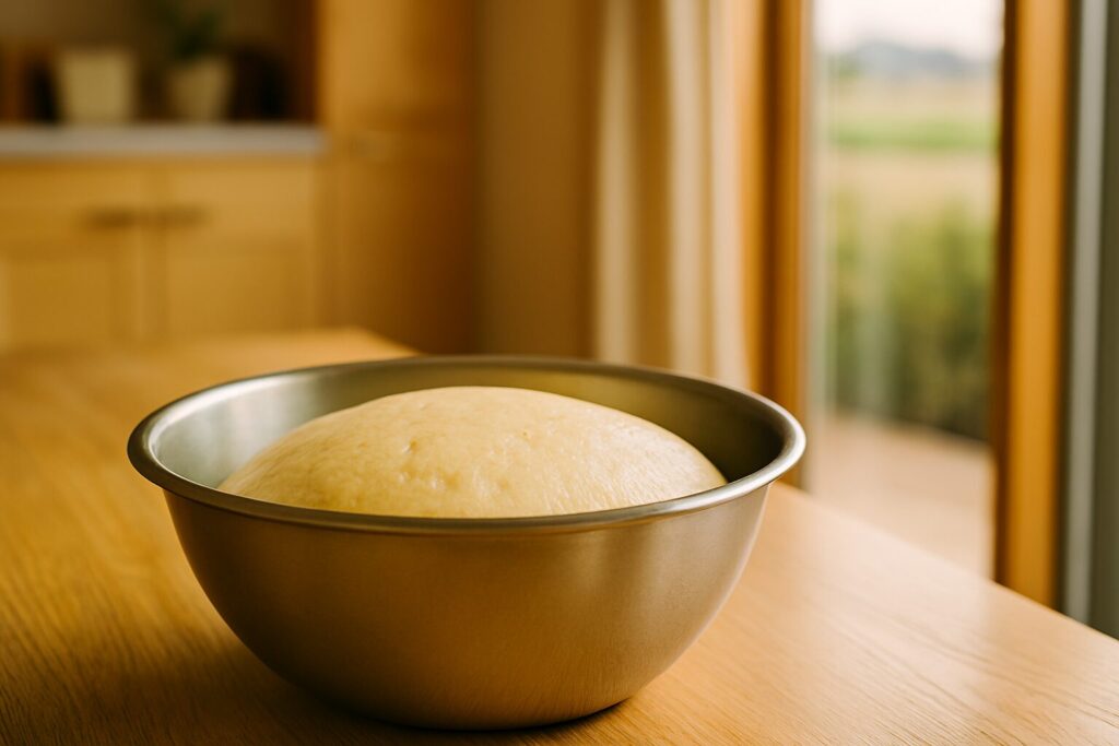 生地発酵の一次発酵中のパン生地