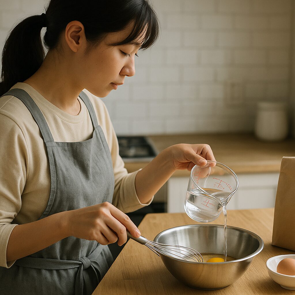 卵の水分量がパンの生地や焼き上がりに与える影響を解説するイメージ写真