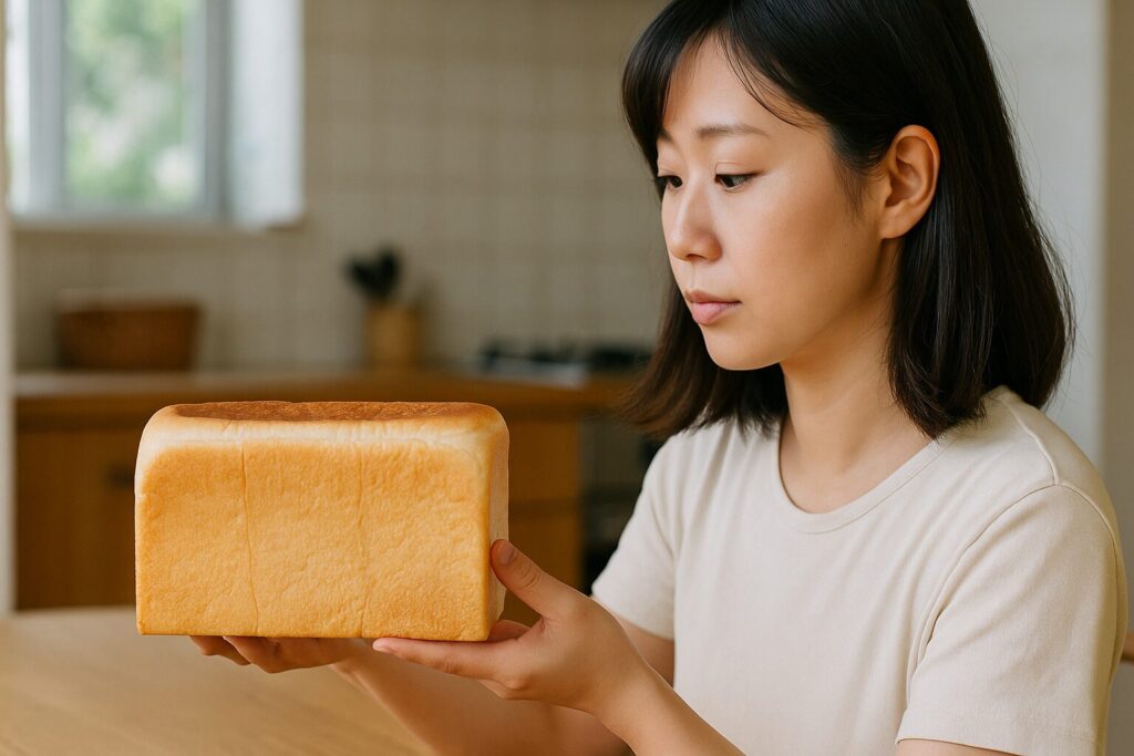 食パン一斤の実際のサイズを比較した写真