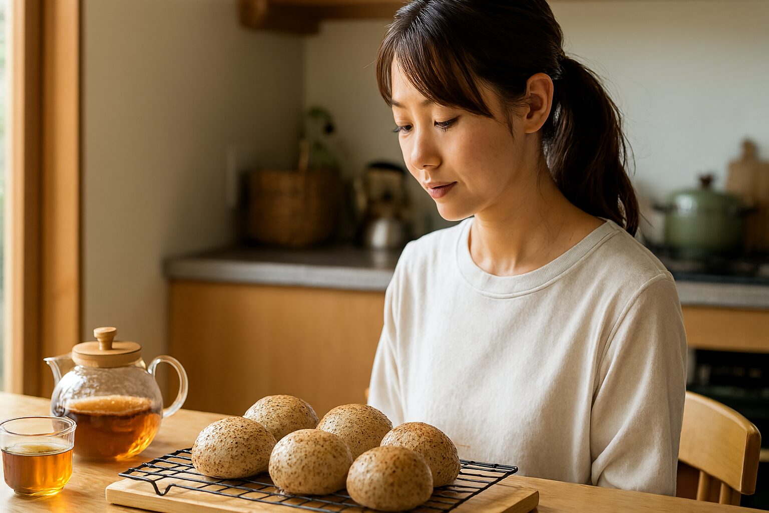 紅茶パンレシピを楽しむ日本人女性