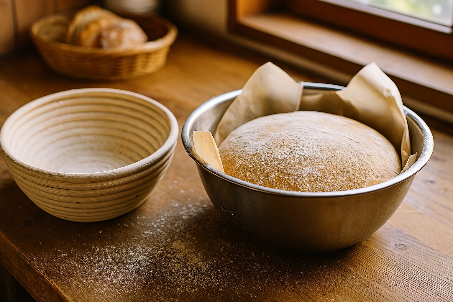 ざるやボウルを使った発酵カゴ代用のパン発酵方法