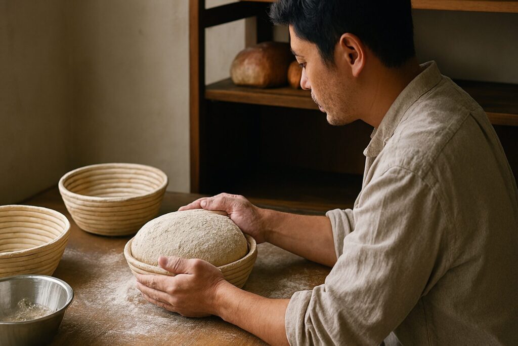 ざるやボウルを使った発酵カゴ代用のパン発酵方法