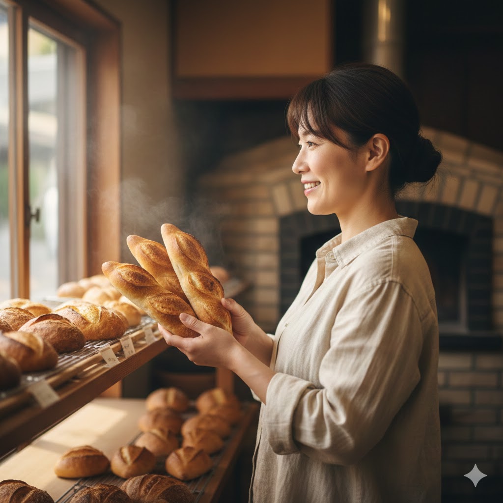 焼き立てエピパンの形と香ばしいクラスト