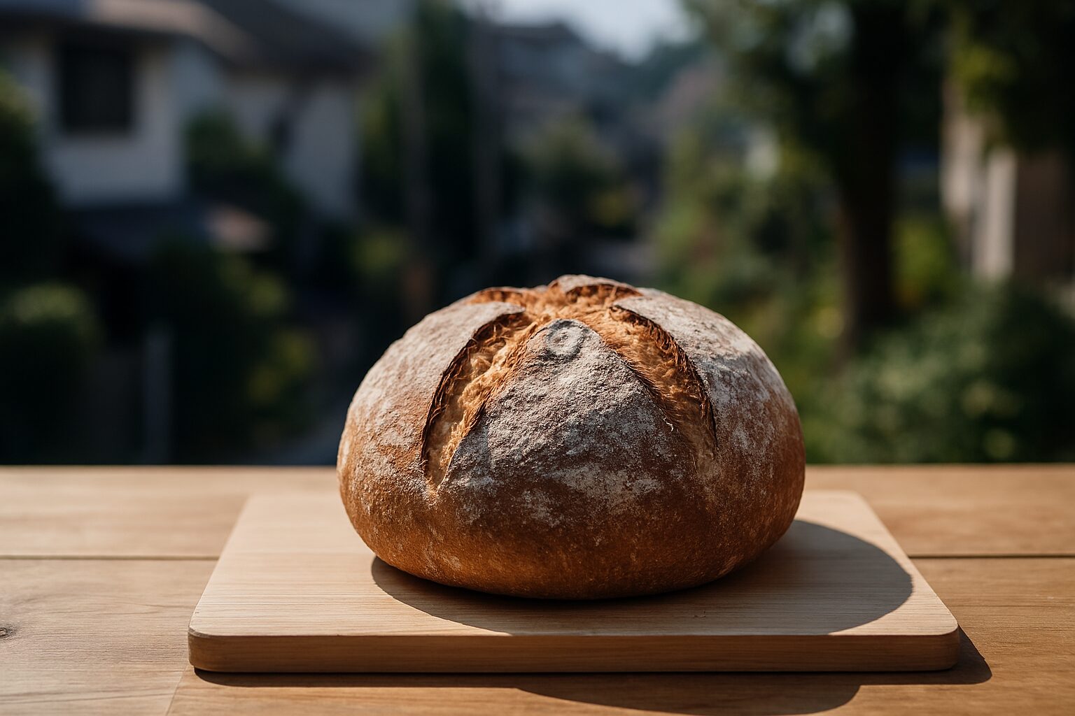 まな板の上に載っているブールパン