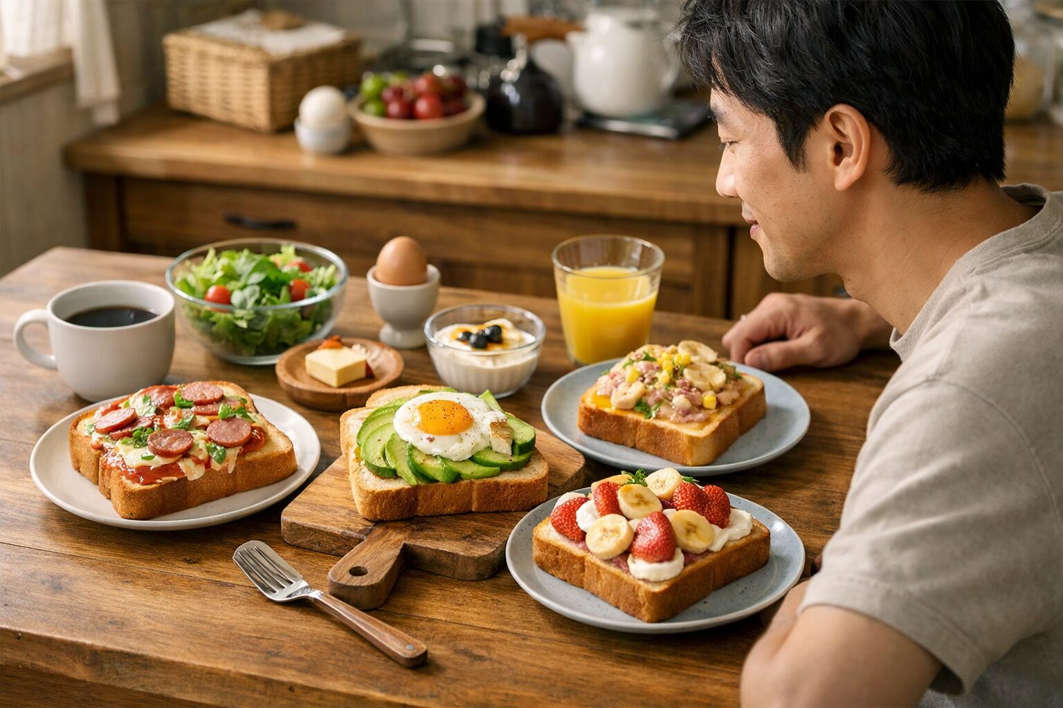 日本人女性が作る朝食食パンのアレンジ