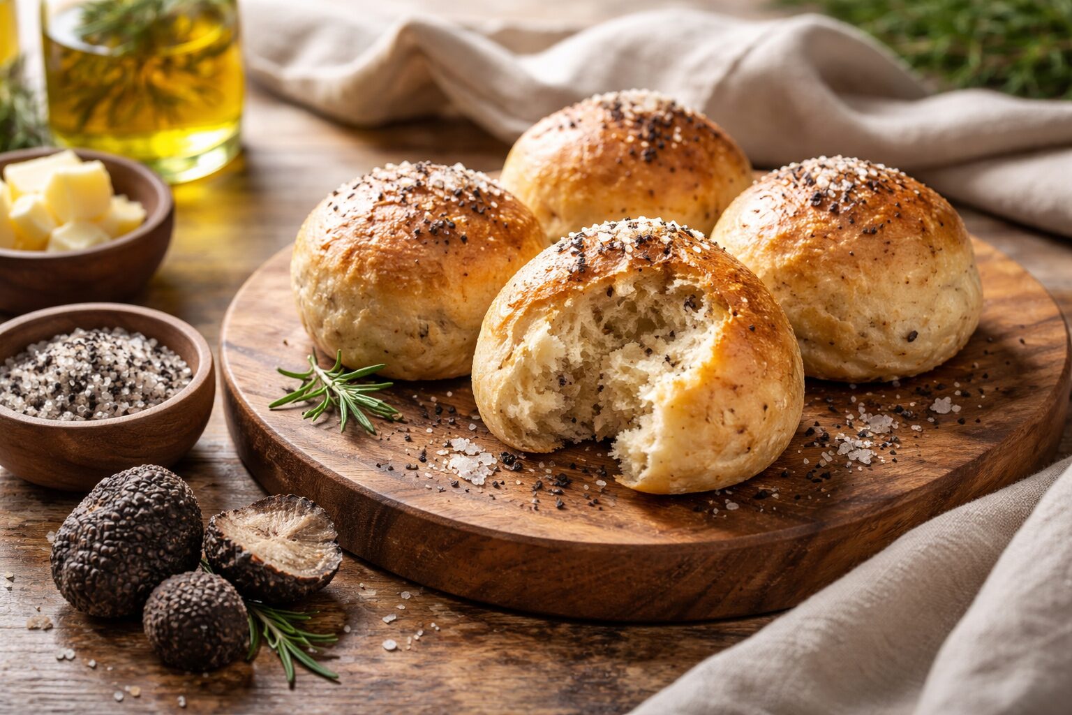 塩トリュフパンの香ばしい質感
