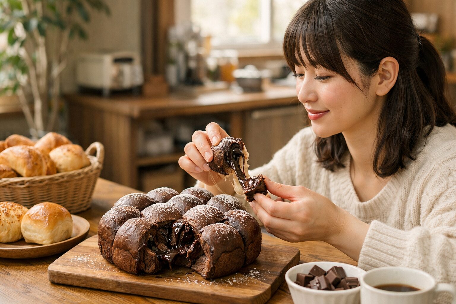 日本人女性が焼いたチョコちぎりパン