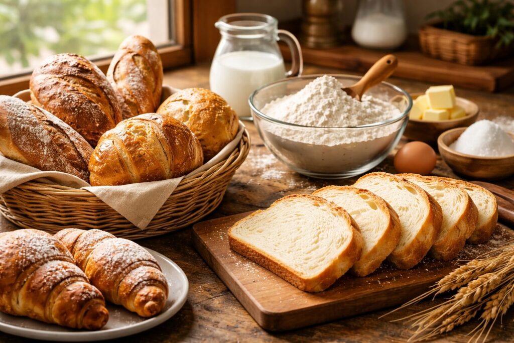 準強力粉の代用量を計算する様子