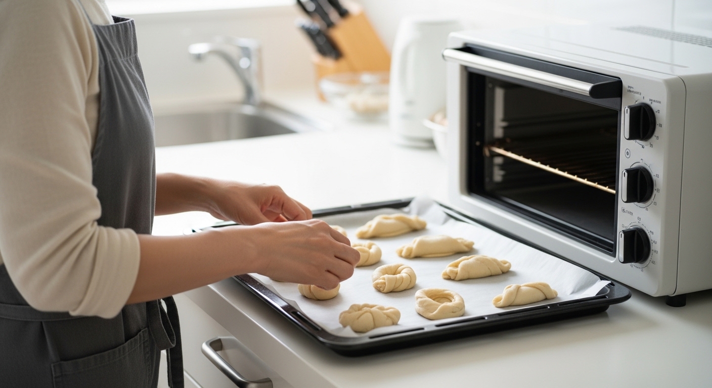 日本人女性がパン生地を40度オーブンで発酵