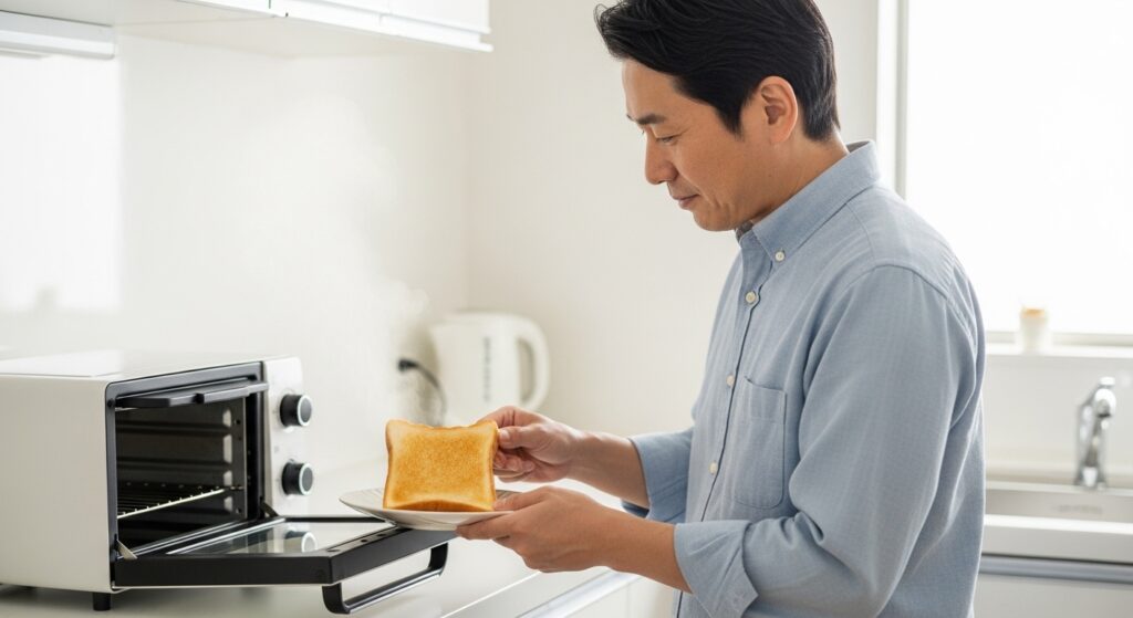 日本人男性が薄力粉で焼いたパン