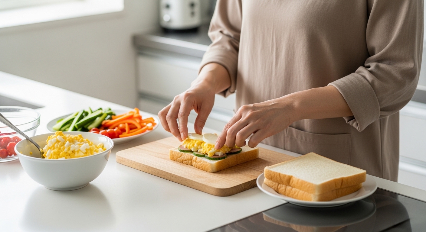 日本人女性が強力粉代用を説明