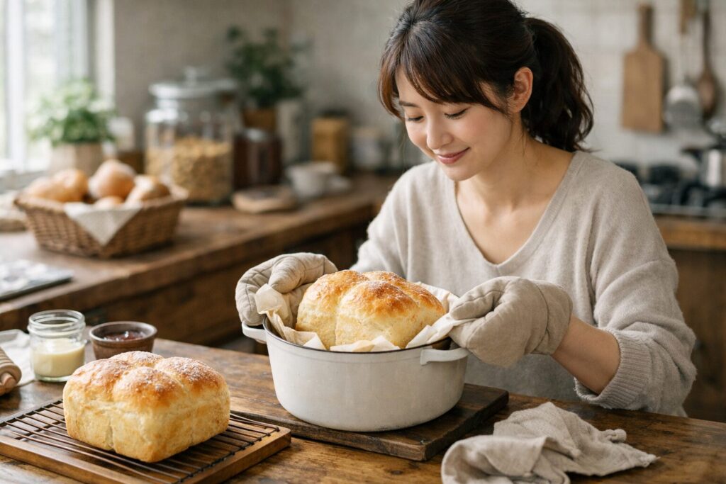 日本人女性が仕上げたふわふわのオーバーナイトパン