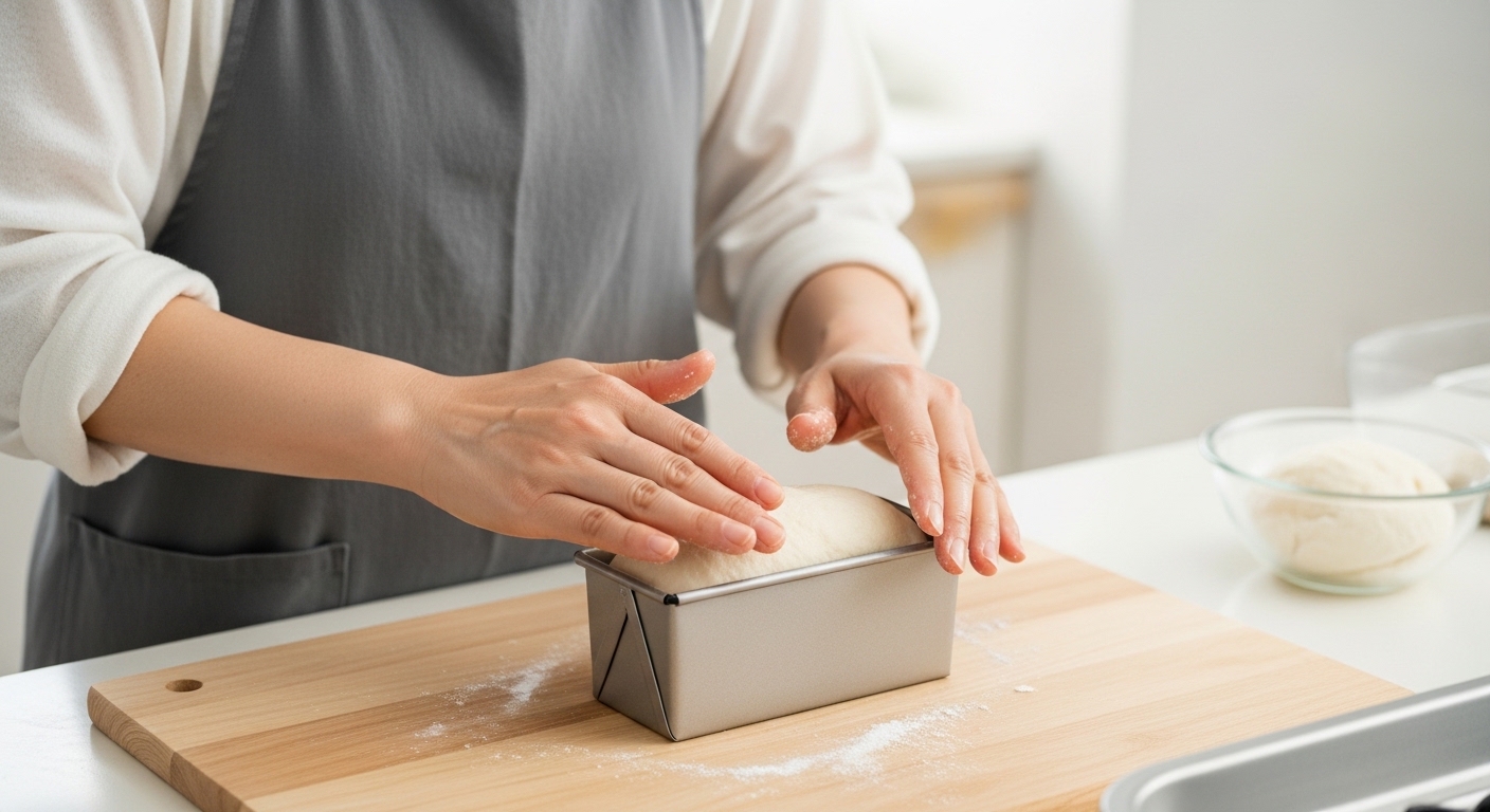 型なしフォカッチャを作る日本人女性