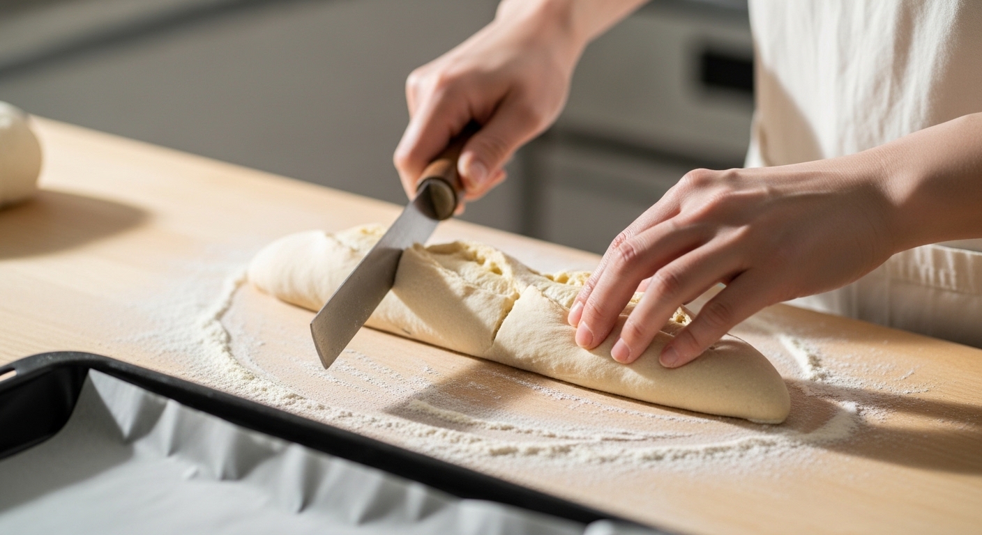 日本人女性がクープを入れる工程