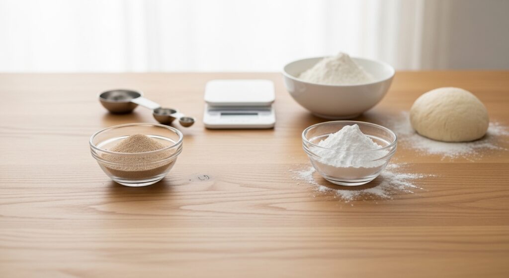 ベーキングパウダー代用量の目安図