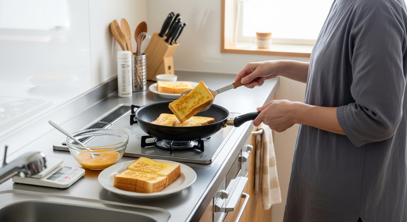 日本人女性が作るフレンチトースト
