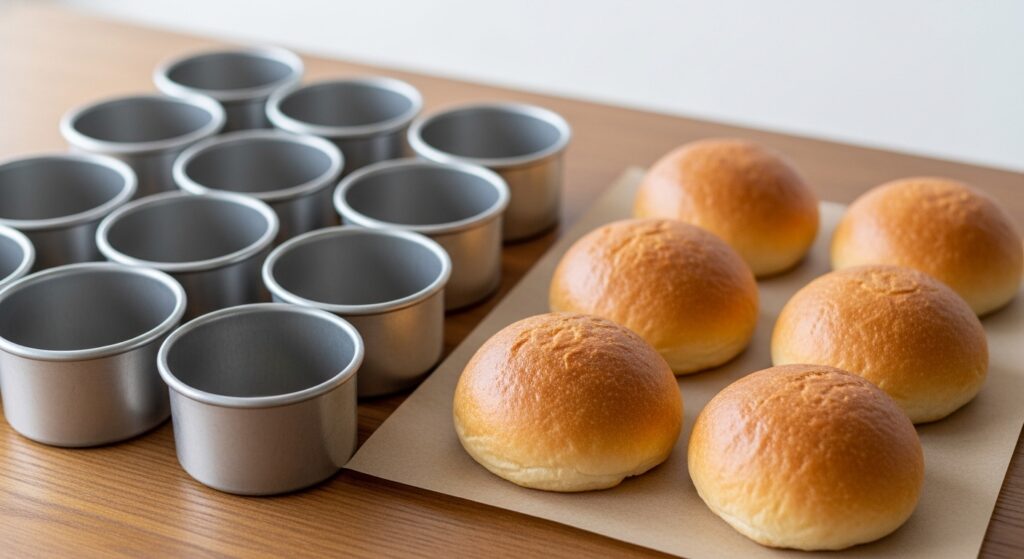 コッペパン型で均一に焼けたパン