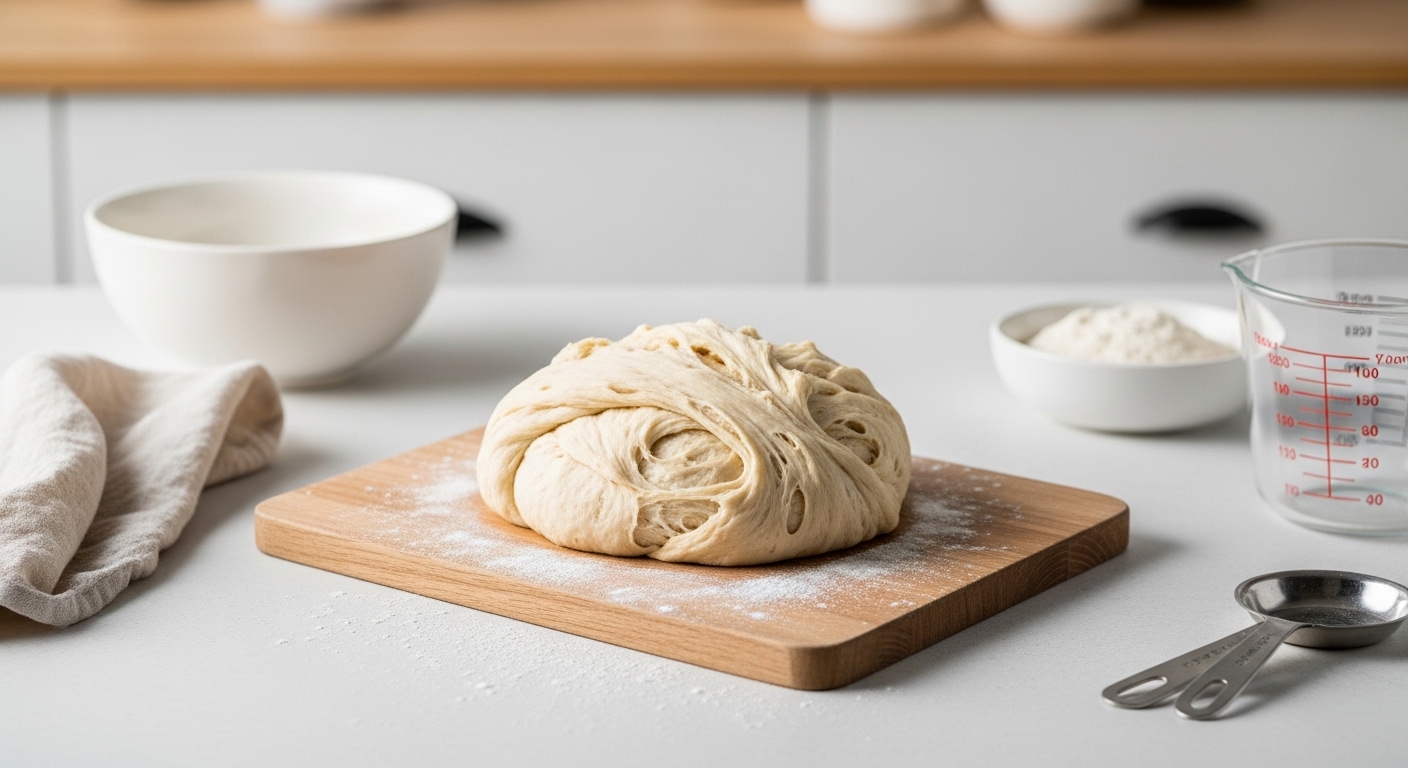 こね過ぎたパン生地の状態比較