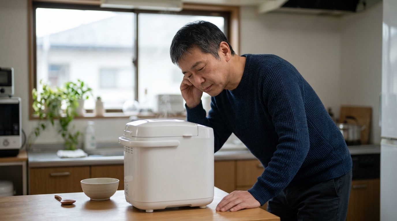 酒種酵母の仕込み方法を確認しながら、発酵状態を丁寧に管理してパン作りを進める男性の様子