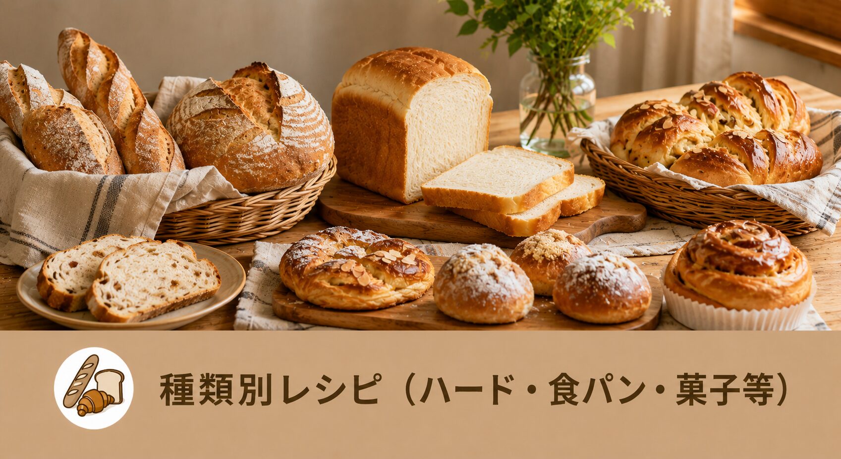 種類別レシピ（ハード・食パン・菓子・惣菜・成形）