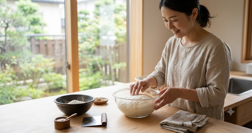 焼き上がりの違いを比較する様子を表すイメージ画像