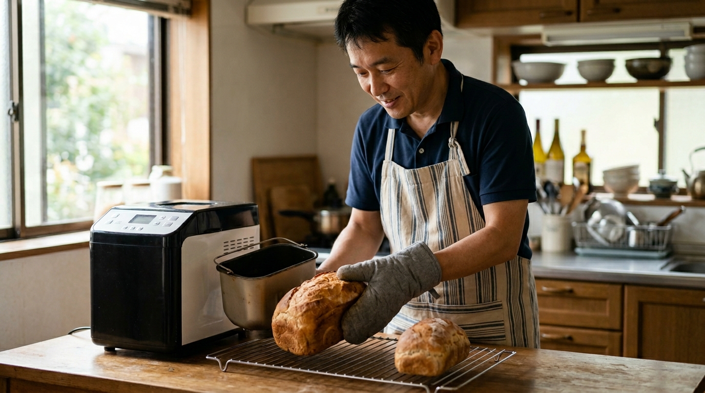 ホームベーカリーで作るパン作りの基本を表すイメージ画像