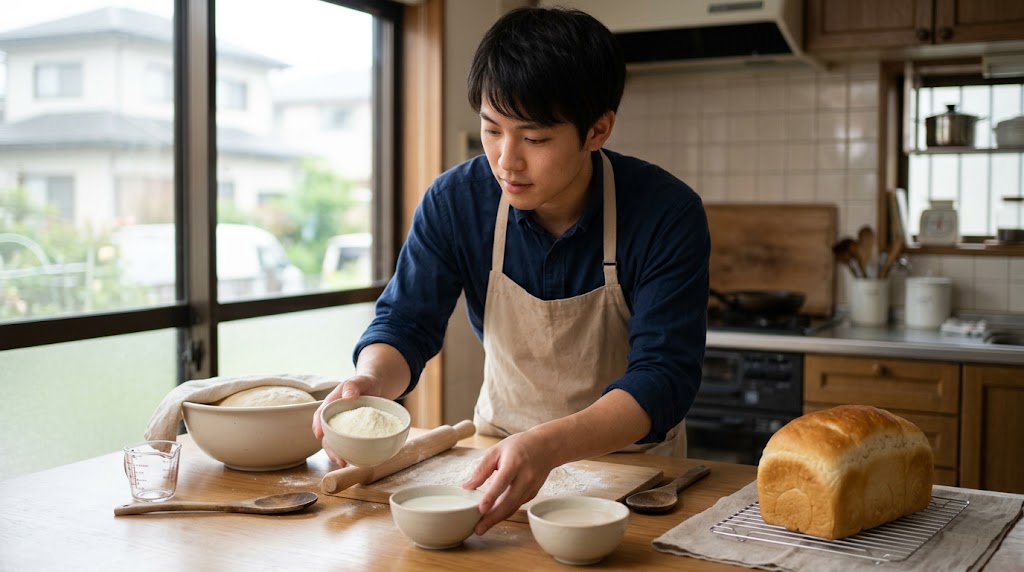 パン作りのスキムミルク代用を表すイメージ画像